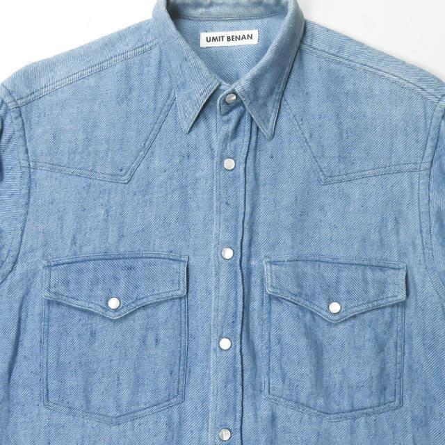 ウミットベナン UMIT BENAN イタリア製 ウエスタンシャツ 44 ブルー 長袖 トップス |  | 04