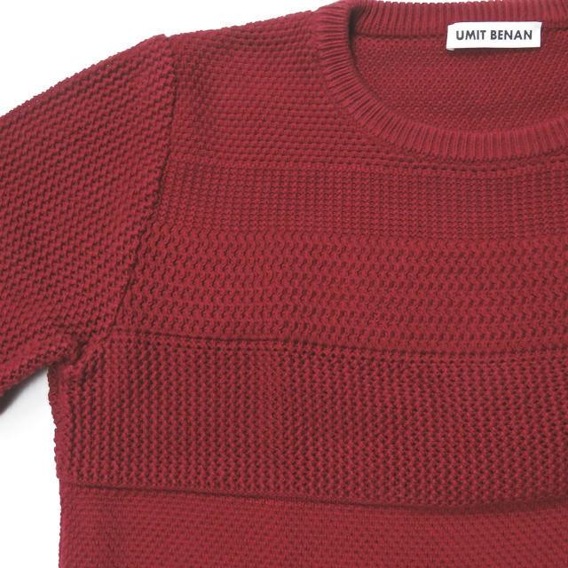 ウミットベナン UMIT BENAN イタリア製 ミックスゲージ コットンクルーネックニット S ワイン セーター 長袖 プルオーバー トップス |  | 04