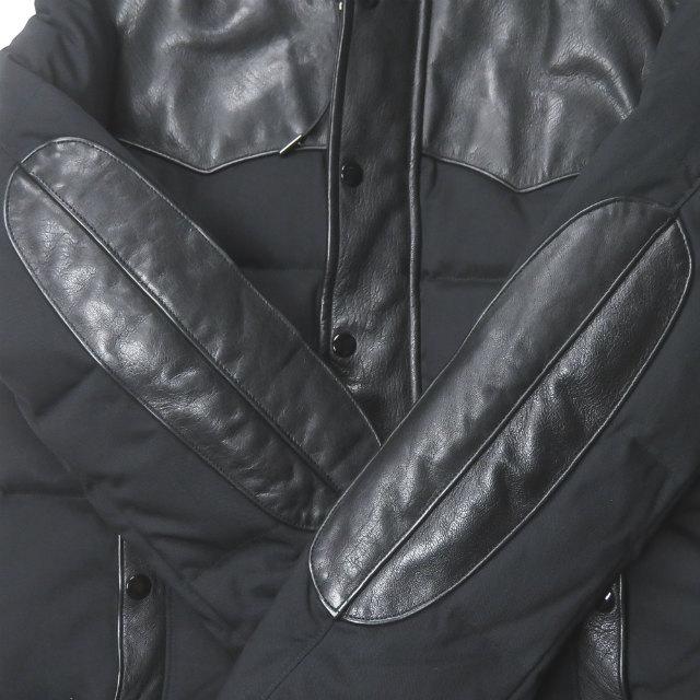 SAINT LAURENT サンローラン レザー付きフードダウンジャケット48 SAINT LAURENT サンローラン レザー付きフードダウンジャケット48