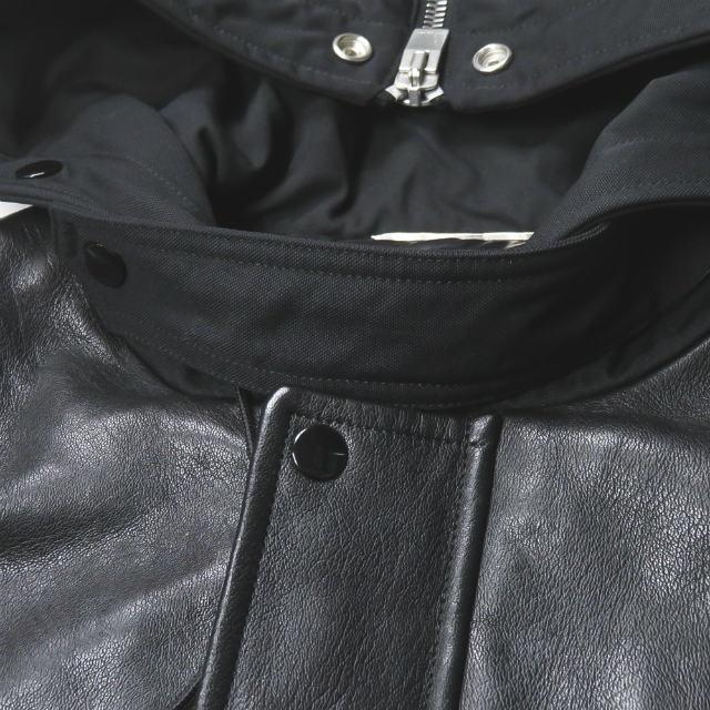 SAINT LAURENT サンローラン レザー付きフードダウンジャケット48 SAINT LAURENT PARIS｜DOWN JACKETS (779707 Y6D38 1000) (Saint