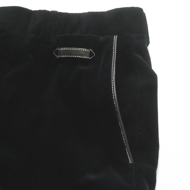エルメス HERMES イタリア製 レザーパイピング コーデュロイパンツ 09523.002 42 ブラック セリエボタン トラウザーズ ボトムス |  | 04