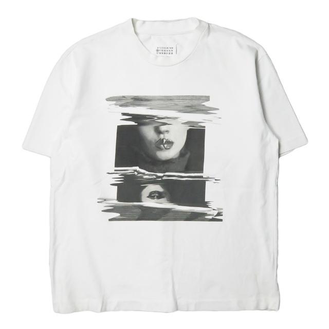 メゾンマルジェラ Maison Margiela 10 19SS イタリア製 RESIN SIMILAR FADE グラフィックプリントTシャツ S50GC0537 S23366 46 ホワイト 半袖 | 