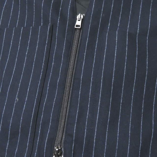 【中古】ウミットベナン UMIT BENAN イタリア製 ウールチョークストライプジップベスト UB9-505 44 ネイビー ジレ ダブルポケット トップス |  | 04