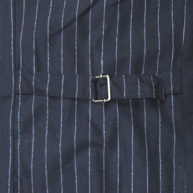 【中古】ウミットベナン UMIT BENAN イタリア製 ウールチョークストライプジップベスト UB9-505 44 ネイビー ジレ ダブルポケット トップス |  | 06