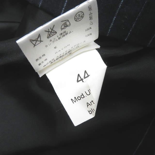 【中古】ウミットベナン UMIT BENAN イタリア製 ウールチョークストライプジップベスト UB9-505 44 ネイビー ジレ ダブルポケット トップス |  | 07