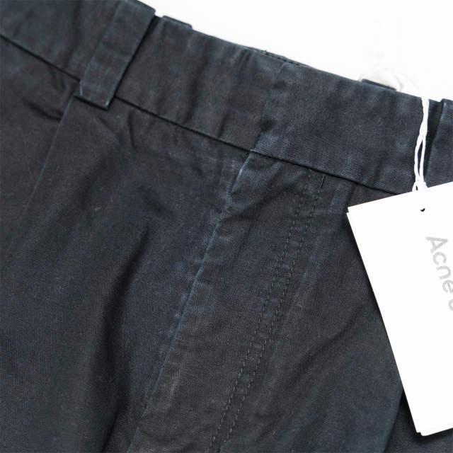 Acne Studios アクネストゥディオズ PLEATED TROUSERS プリーツチノトラウザーズ FN-MN-TROU000133 44 ブラック テーパード パンツ mm9684 |  | 05