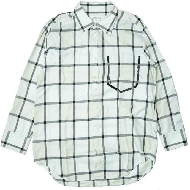 マルジェラ/18AW/PVCクリアポケット長袖シャツ 43 マルジェラ/18AW/PVCクリアポケット長袖シャツ 43
