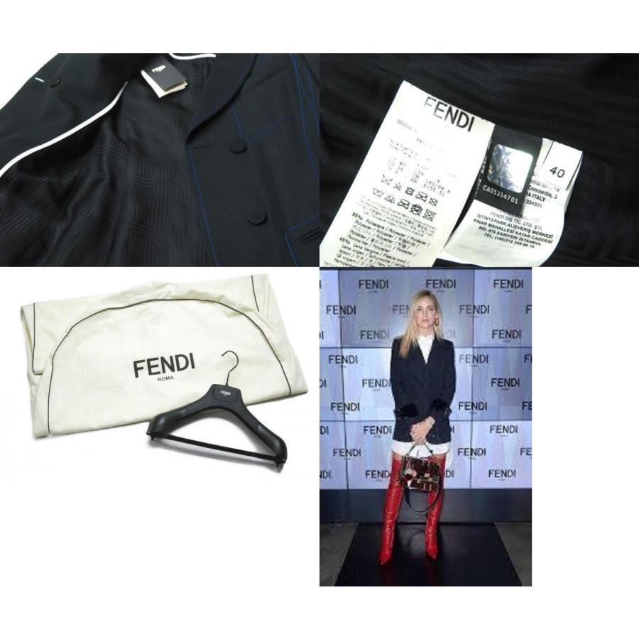 新品 FENDI フェンディ 17AW DOUBLE BREASTED JACKET WITH MINK FUR TRIM ミンクファー付き 4Bダブルジャケット 40(S) ブラック rr166 |  | 09
