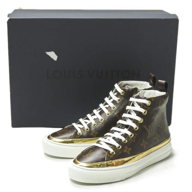 新品 LOUIS VUITTON ルイヴィトン STELLA SNEAKER BOOT ステラーラインスニーカー 34 1/2(22cm) モノグラム サイドジップ ハイカット rr181 | 