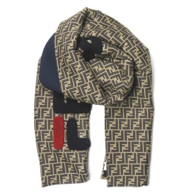 フェンディ FENDI イタリア製 SCARF 32x215 WOVEN WITH FUR TOBACCO FFロゴ シープボア モノグラムマフラー ブラウン FILA フィラ スカーフ FENDI MANIA |  | 01