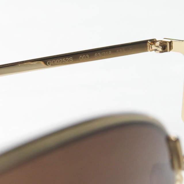 グッチ GUCCI イタリア製 バタフライサングラス GG0252S ゴールド/ブラウン 63□18-135 メタルフレーム セミリムレス 眼鏡 メガネ ユニセックス |  | 09