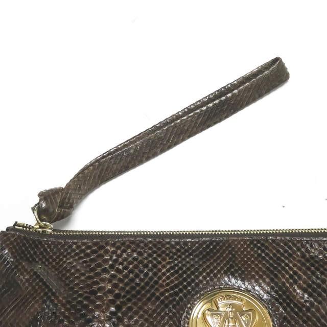グッチ GUCCI イタリア製 HYSTERIA PYTHON CLUTCH ヒステリア パイソンクラッチバッグ 197015-2123 ブラウン パーティーバッグ カバン |  | 06