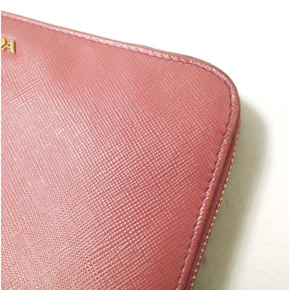 PRADA プラダ サフィアーノレザー ジップアラウンド ロングウォレット ピンク ラウンドファスナー 長財布 rr194 |  | 03