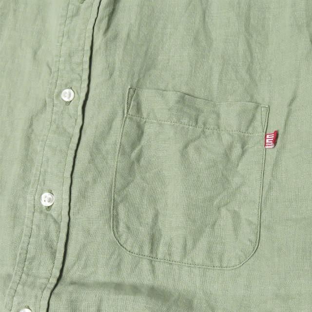 S/DOUBLE エスダブル 日本製 リネンロングスリーブBDシャツ 1150304 US/S JP/M グリーン 長袖 ボタンダウン トップス |  | 04