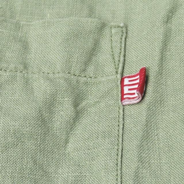 S/DOUBLE エスダブル 日本製 リネンロングスリーブBDシャツ 1150304 US/S JP/M グリーン 長袖 ボタンダウン トップス |  | 05