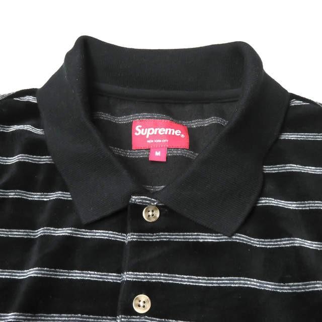 シュプリーム Supreme 16AW Striped Velour L/S Polo ストライプ シュプリーム Supreme 16AW Striped Velour L/S Polo ストライプ