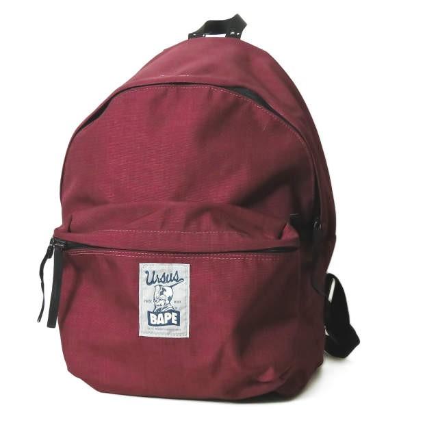 アベイシングエイプ A BATHING APE URSUS BAPE DAY PACK ナイロンデイパック ボルドー ワッペン カバン | 