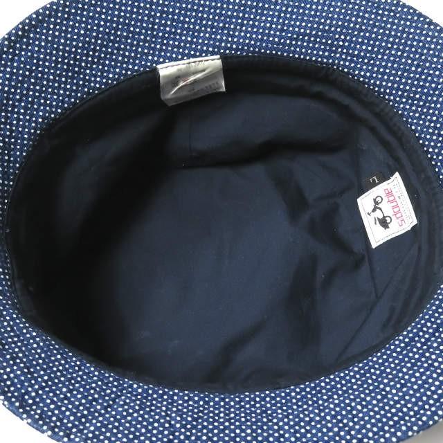 エスダブル S/DOUBLE 日本製 DENSE DOT HAT ドットプリントバケットハット L ネイビー コットン STUSSY ステューシー 帽子 |  | 05