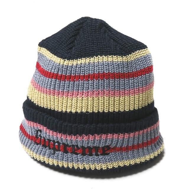 シュプリーム Supreme 18AW カナダ製 Bright Stripe Beanie ブライトストライプビーニー ボーダー ニットキャップ  オールドイングリッシュロゴ 帽子 : s15150 : LOOPヤフーショッピング店 - 通販 - Yahoo!ショッピング