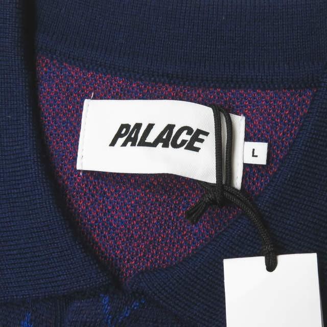 パレス PALACE 19SS PARGYLE KNIT アーガイルニットポロシャツ L BLUE 