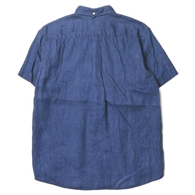 エスダブル S/DOUBLE リネンショートスリーブBDプルオーバーシャツ 1140312 US/S JP/M ネイビー 半袖 ボタンダウン STUSSY トップス |  | 01
