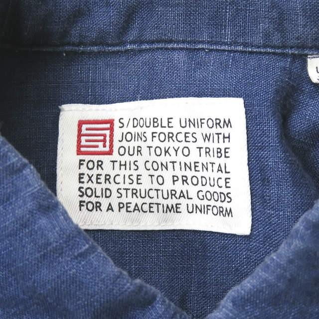 エスダブル S/DOUBLE リネンショートスリーブBDプルオーバーシャツ 1140312 US/S JP/M ネイビー 半袖 ボタンダウン STUSSY トップス |  | 02
