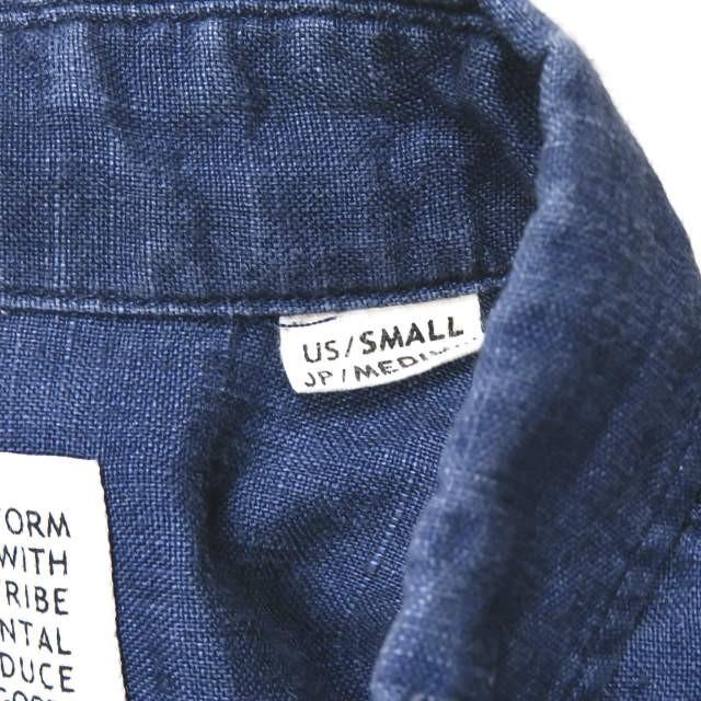 エスダブル S/DOUBLE リネンショートスリーブBDプルオーバーシャツ 1140312 US/S JP/M ネイビー 半袖 ボタンダウン STUSSY トップス |  | 03