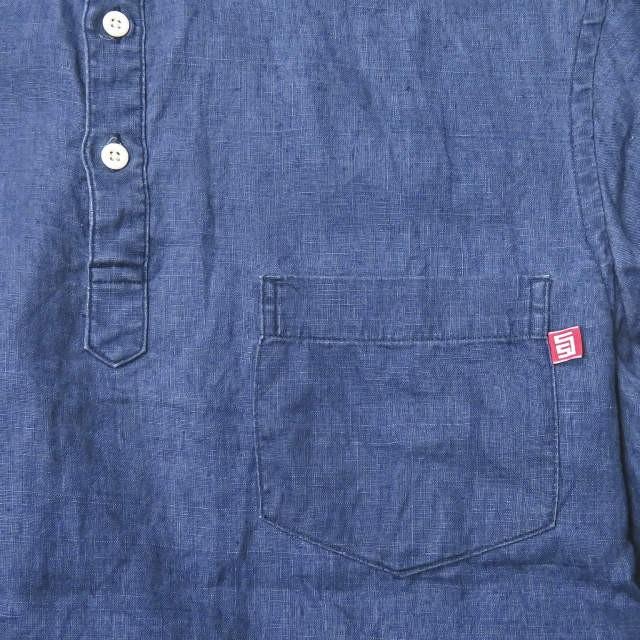 エスダブル S/DOUBLE リネンショートスリーブBDプルオーバーシャツ 1140312 US/S JP/M ネイビー 半袖 ボタンダウン STUSSY トップス |  | 06