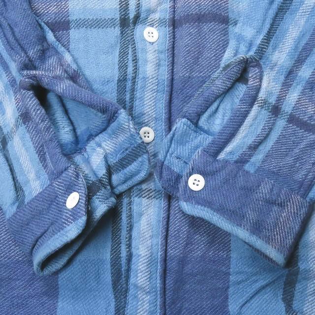 アンユーズド UNUSED 19AW 日本製 check nel shirt チェックネルシャツ US1698 3 Blue 長袖 ビッグシルエット  トップス