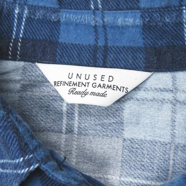 アンユーズド UNUSED 19AW 日本製 damage check nel shirt ダメージチェックネルシャツ US1692 3 ブルー 長袖  トップス