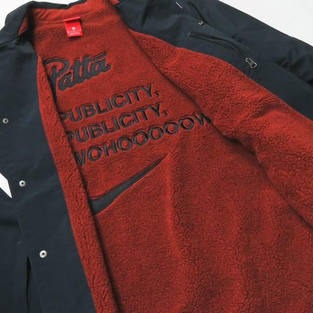 ナイキ パタ NIKE x PATTA 18AW 別注 Coach Jacket 裏ボア ロゴ ナイキ パタ NIKE x PATTA 18AW 別注 Coach Jacket 裏ボア ロゴ