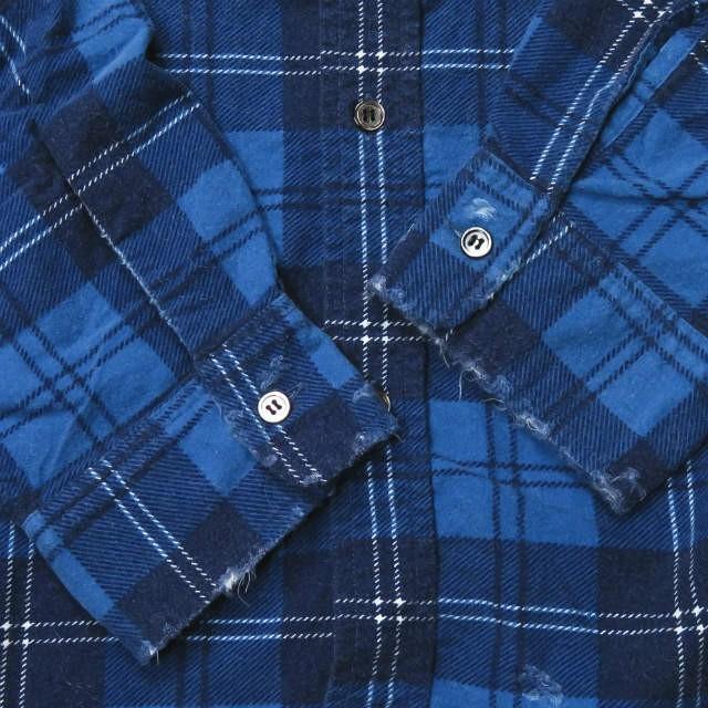 アンユーズド UNUSED 19AW 日本製 damage check nel shirt ダメージ