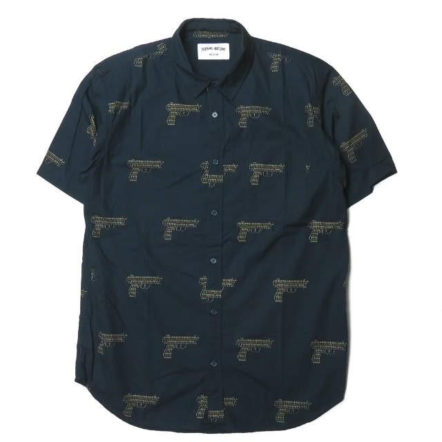 ファッキンオーサム FUCKING AWESOME Gun Button Down Shirt ガンプリントショートスリーブシャツ M