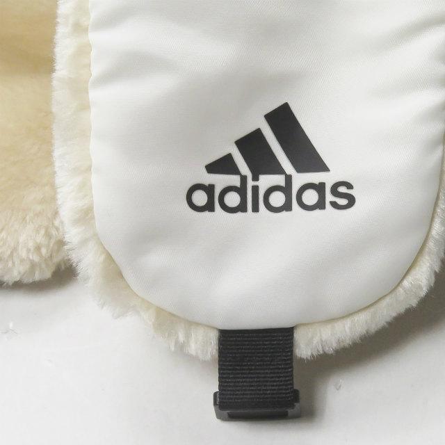アディダス adidas スリーストライプ 中綿ボンバーキャップ フリー(内周約60cm) ホワイト フライト ファー 帽子｜looponline｜04