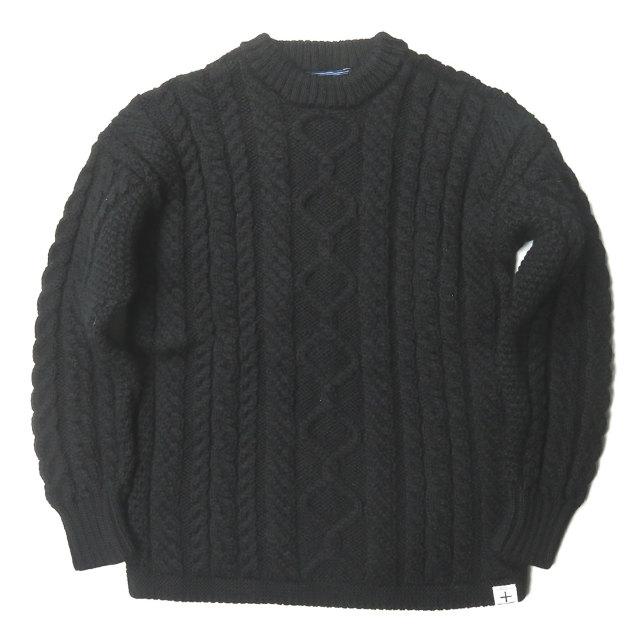 ベドウィン BEDWIN & THE HEARTBREAKERS x GUERNSEY WOOLLENS 別注 MOCK TURTLE-NECK GANSEY CABLE SWEATER “ASHER” ガンジーセーター 1 ケーブルニット | 