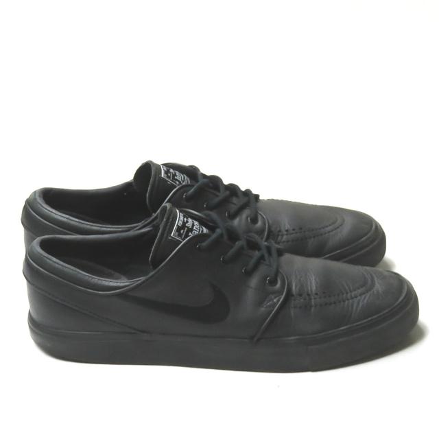 Nike Stefan Janoski ブラック スケートレザーシューズ Nike SB - Stefan Janoski Black Perforated Leather Mens 8