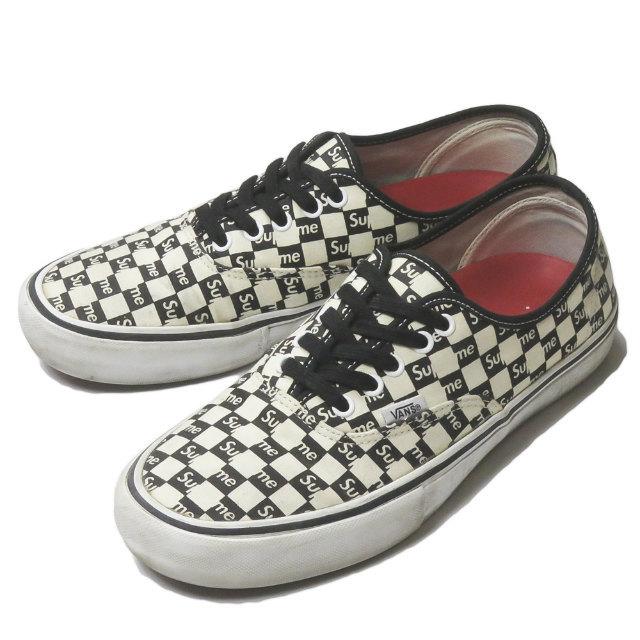シュプリーム バンズ Supreme X Vans 16aw 別注 Authentic Pro Checkerboard オーセンティック プロ チェッカーボード Us9 5 27 5cm Black White S Loopヤフーショッピング店 通販 Yahoo ショッピング