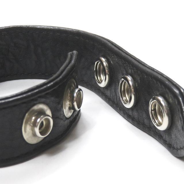 クロムハーツ CHROME HEARTS 3ボタン/2スナップ ハート レザーブレスレット ブラック アクセサリー |  | 03