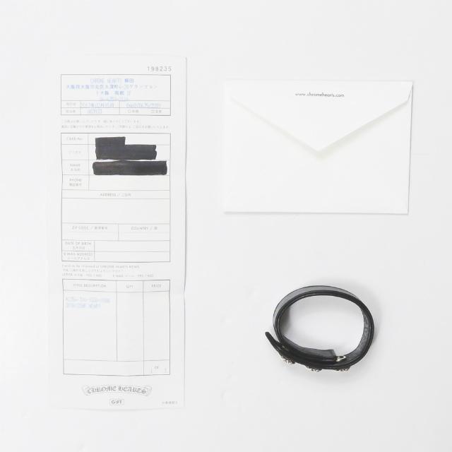 クロムハーツ CHROME HEARTS 3ボタン/2スナップ ハート レザーブレスレット ブラック アクセサリー |  | 06