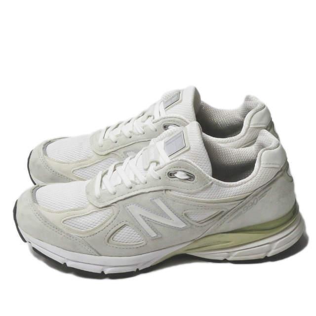 【中古】ニューバランス NEW BALANCE アメリカ製 M990NC4 US8.5D(26.5cm) ホワイト MADE IN USA スエード スニーカー シューズ |  | 01