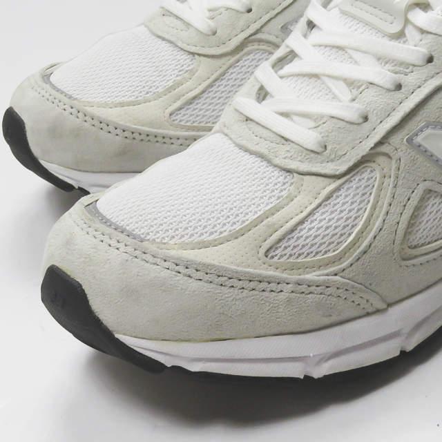 【中古】ニューバランス NEW BALANCE アメリカ製 M990NC4 US8.5D(26.5cm) ホワイト MADE IN USA スエード スニーカー シューズ |  | 08