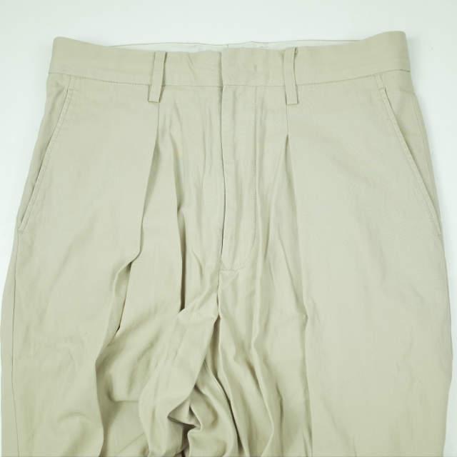 URU ウル 21SS 日本製 COTTON GABARDINE 1 TUCK PANTS コットンギャバジン1タックパンツ 21SCG03 1 ベージュ ワイド テーパード s18031 |  | 03