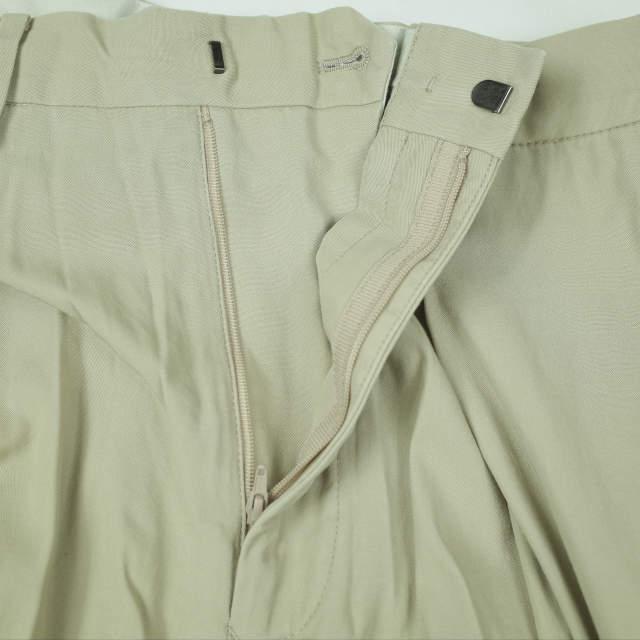 定価3万URUコットンギャバジン1タックパンツ ベージュサイズ2 URU ウル 21SS 日本製 COTTON GABARDINE 1 TUCK PANTS コットン