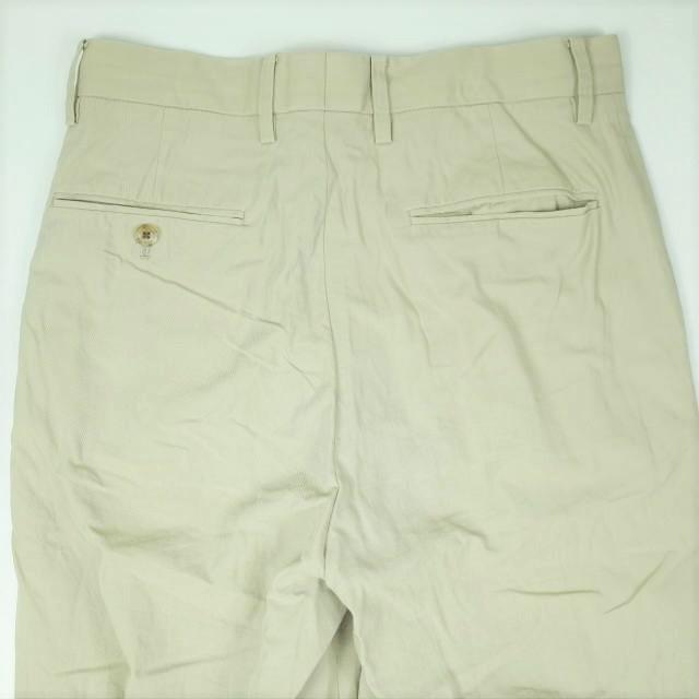 定価3万URUコットンギャバジン1タックパンツ ベージュサイズ2 URU ウル 21SS 日本製 COTTON GABARDINE 1 TUCK PANTS コットン