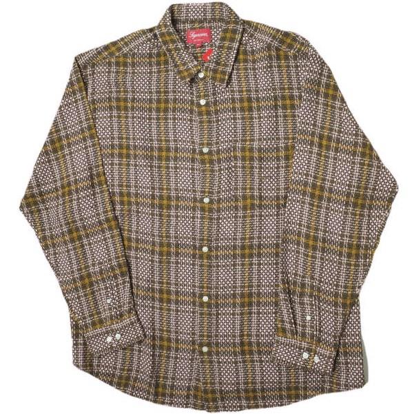 新品 SUPREME シュプリーム 23SS Basket Weave Plaid Shirt バスケット 