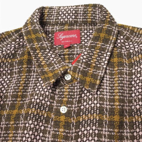 新品 SUPREME シュプリーム 23SS Basket Weave Plaid Shirt バスケット 