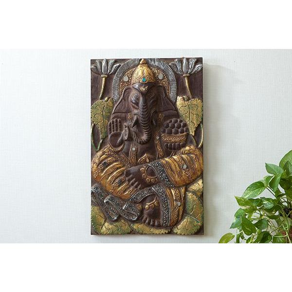 新春セール】アート ガネーシャ パネル アジアン バリ 雑貨