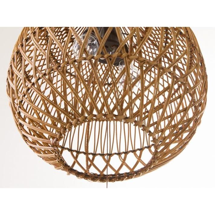 ペンダントライト アジアン 和風 ラタン おしゃれ 2灯式 LED電球