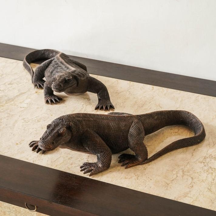 アジアン雑貨 バリ 木彫り 動物 オブジェ 木彫りのコモドドラゴン