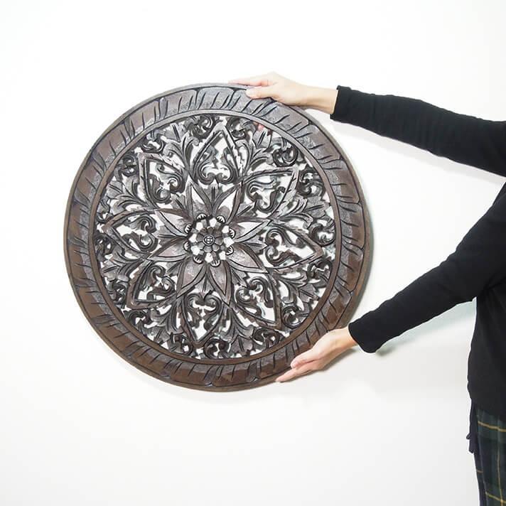 レリーフ 木製 木彫り MDF パネル バリ アジアン雑貨 インテリア おしゃれ 彫刻 オブジェ モダン 玄関 壁掛け アート パネル 和室